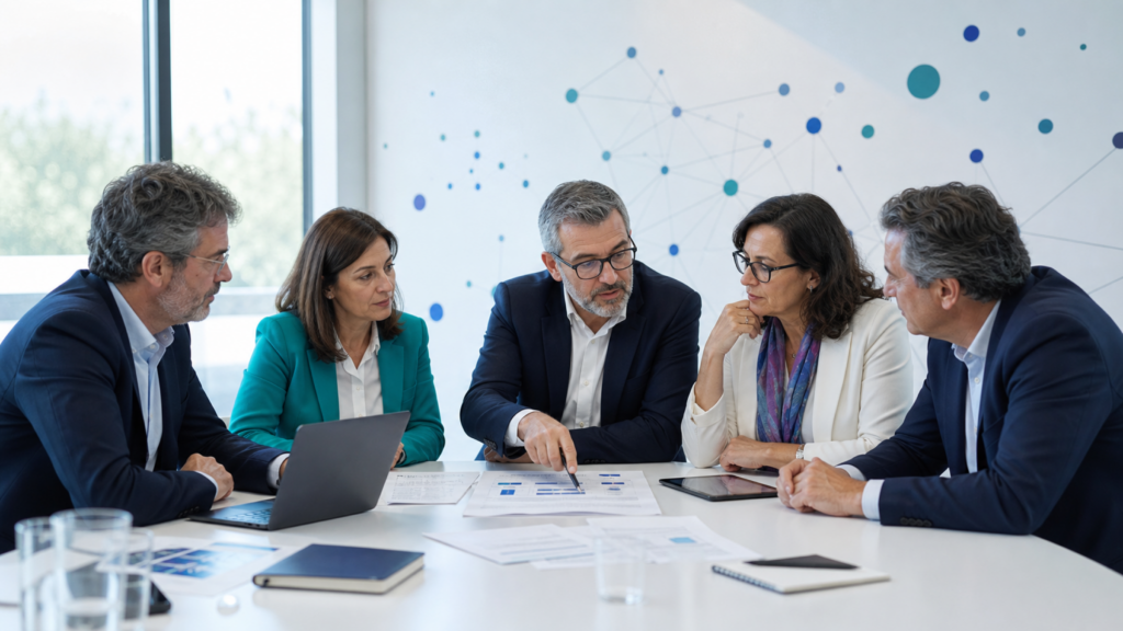 Imagen conceptual: del encuentro profesional a la generación colaborativa de conocimiento y recursos.